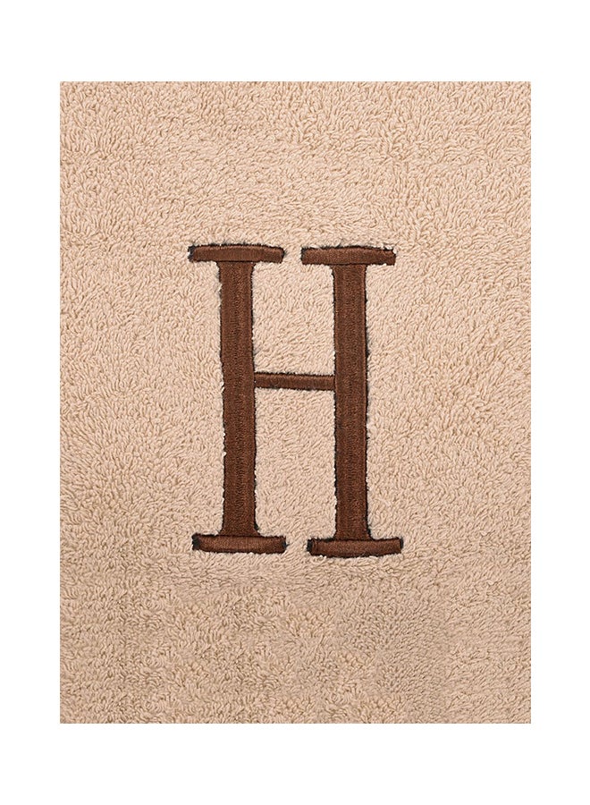 Style Premiere Embroidered H Bath Towel Beige 76x140cm  - Image 3