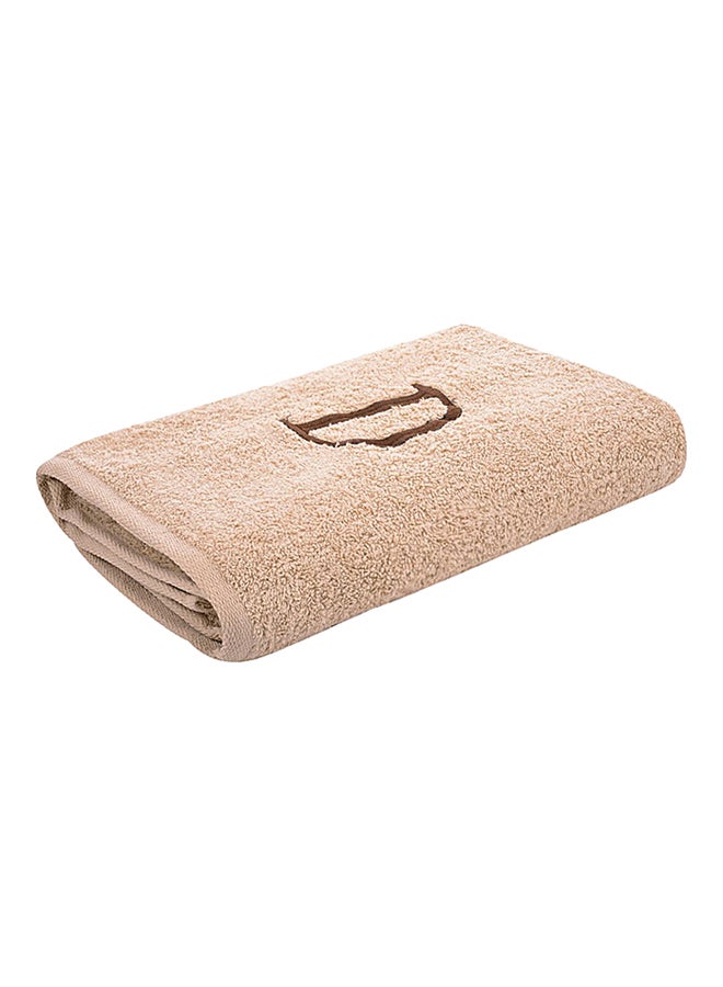 Style Premiere Embroidered D Bath Towel Beige 76x140cm  - Image 1