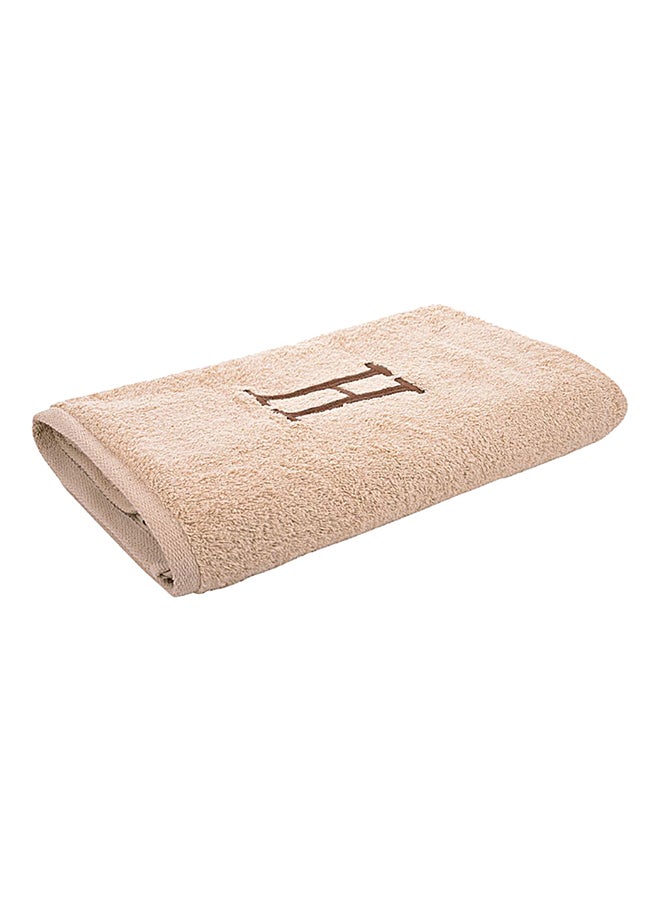 Style Premiere Embroidered H Bath Towel Beige 76x140cm  - Image 1
