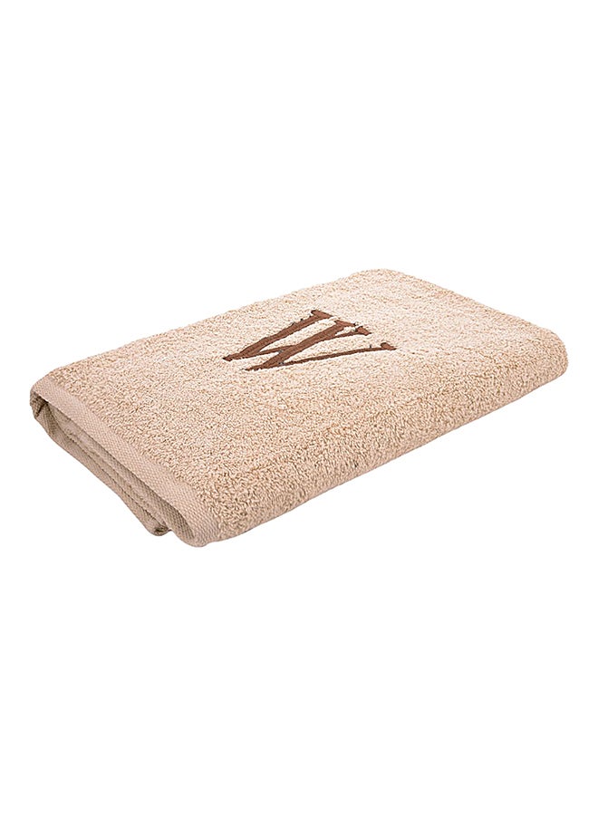 Style Premiere Embroidered W Bath Towel Beige 76x140cm  - Image 1