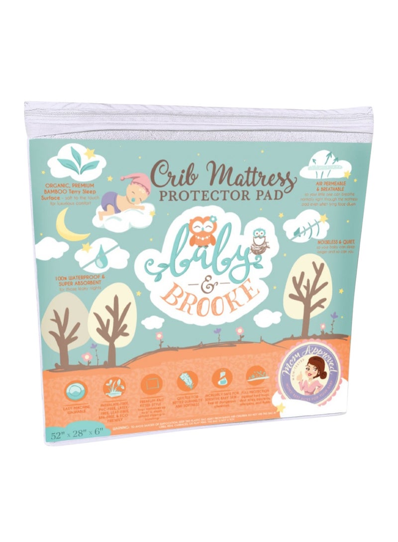 baby & BROOKE Waterproof Organic Crib Mattress Protector Pad  - Image 1