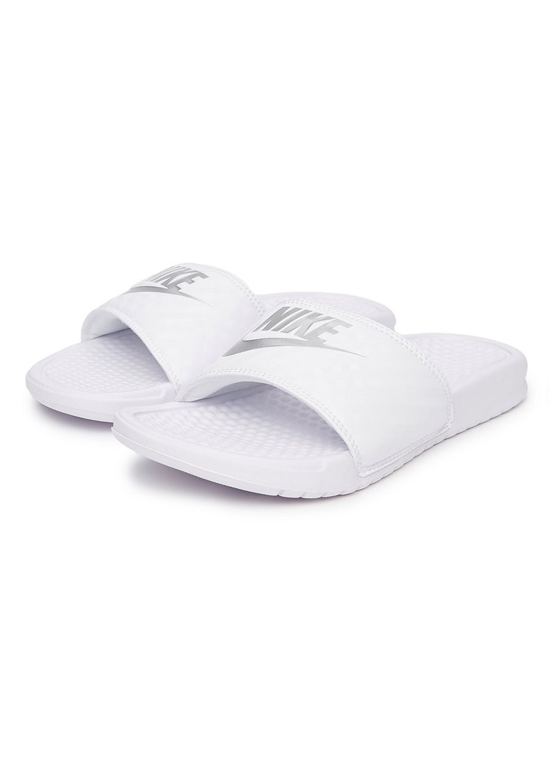 Nike Women's Benassi JDI White/Metallic Silver - Image 3