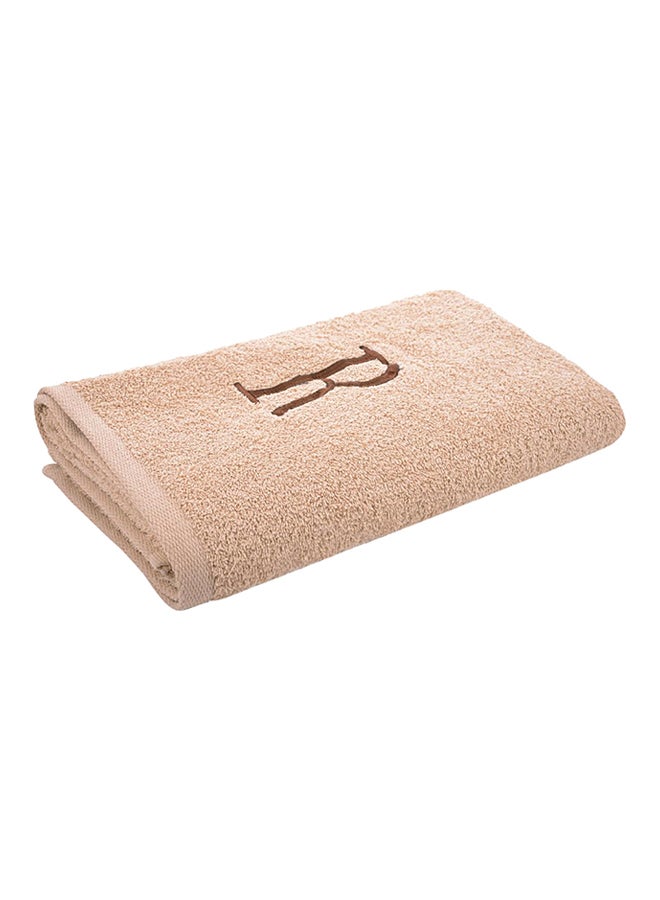 Style Premiere Embroidered R Bath Towel Beige 76x140cm  - Image 1