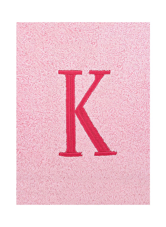 Style Premiere - Embroidered K Bath Towel Pink 76x140cm - Image 1