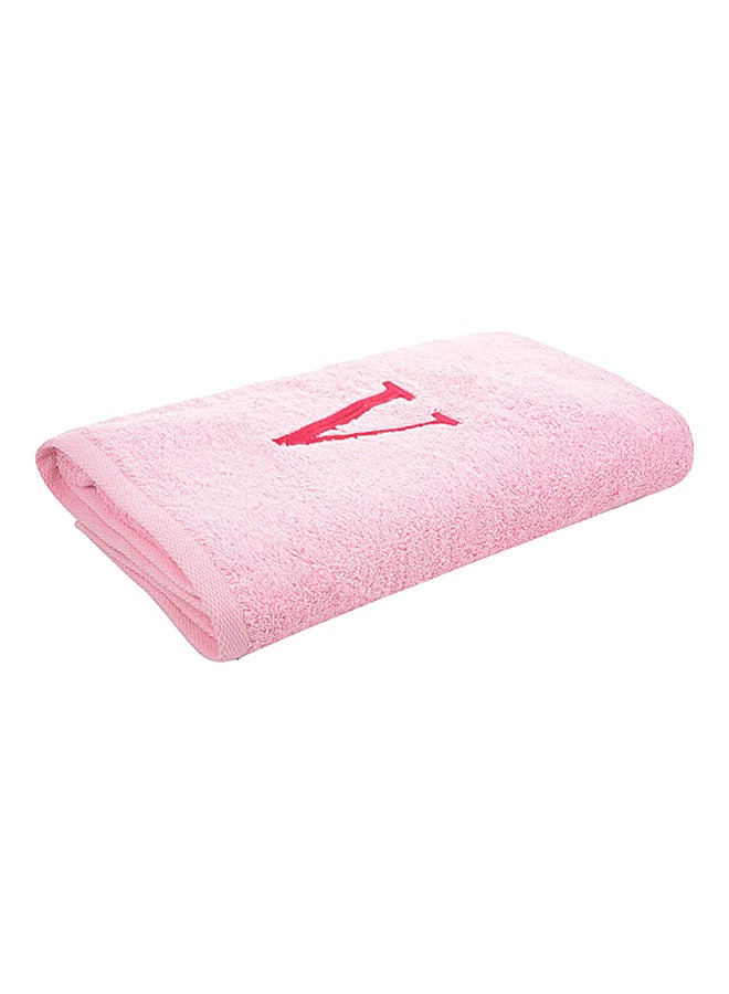 Embroidered V Bath Towel Pink 76x140cm - v1506622177/N11634867A_1