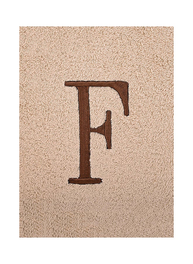Style Premiere Embroidered F Bath Towel Beige 76x140cm  - Image 3