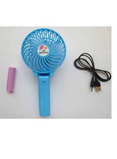 Portable Mini Hand And Desk Fan With Rechargeable Battery And Usb Cable Blue Blue