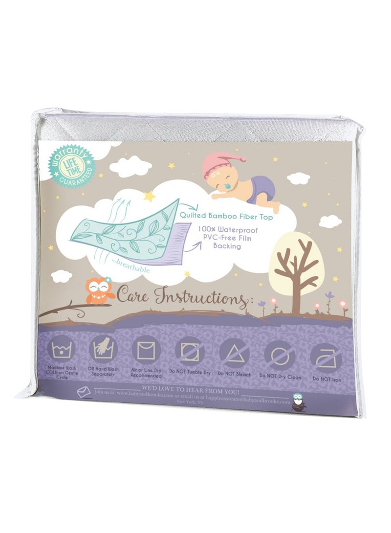 baby & BROOKE Waterproof Organic Crib Mattress Protector Pad  - Image 2