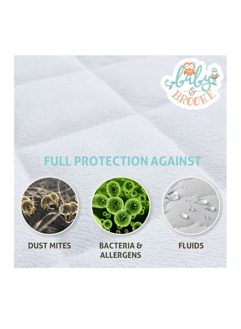 baby & BROOKE Waterproof Organic Crib Mattress Protector Pad  - Image 4
