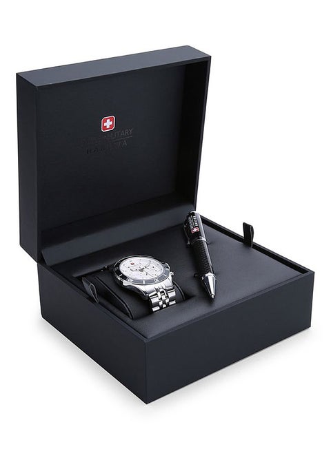 men Analog Watch and Pen Set W S6-5183.7.04.01.07