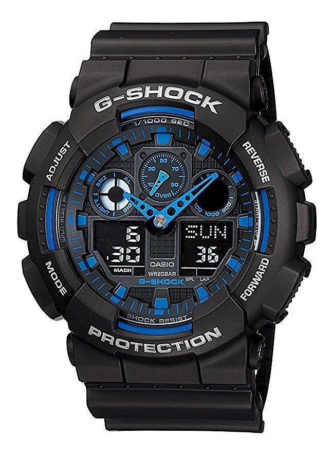 G-SHOCK Men's Round Shape Resin Band Analog & Digital Wrist Watch 51 mm - Black - GA-100-1A2  - Image 1