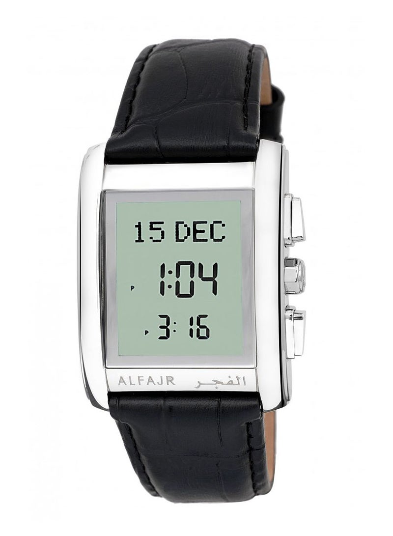 Al Fajr Men's Leather Digital Quartz Watch WS-06L - Image 1