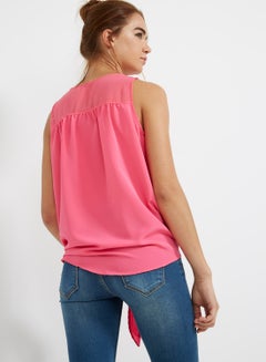 Sleeveless Knotted Top Pink - v1506697073/N12151222A_M2