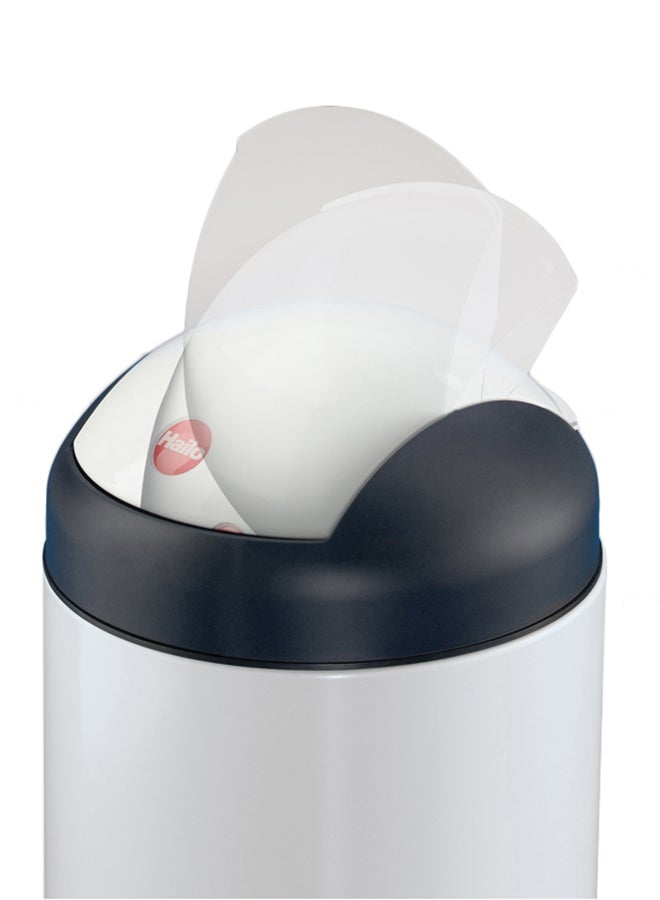Hailo Sienna Swing Bin Small, 4 Liter Compact Kitchen Bin, Waste Bin for Bedroom Office, Mini Plastic Dustbin, Small Trash Bin, Made in Germany, White, HLO-0704-930 White 4Liters - Image 2