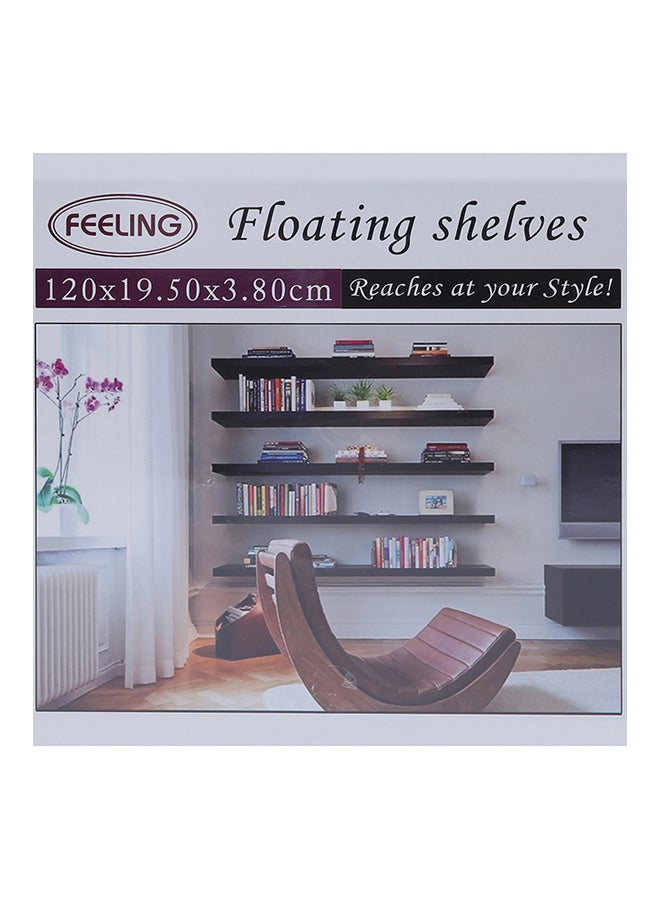 Feelings Floating Wall Shelf Black 120x19.50cm - Image 2