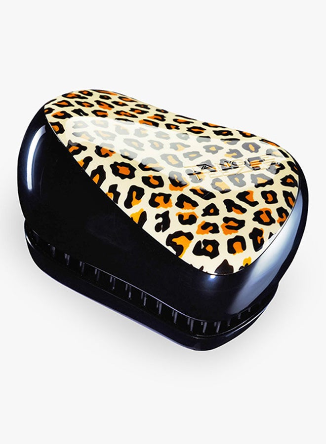 Animal Print Compact Styler Detangling Hairbrush Cream