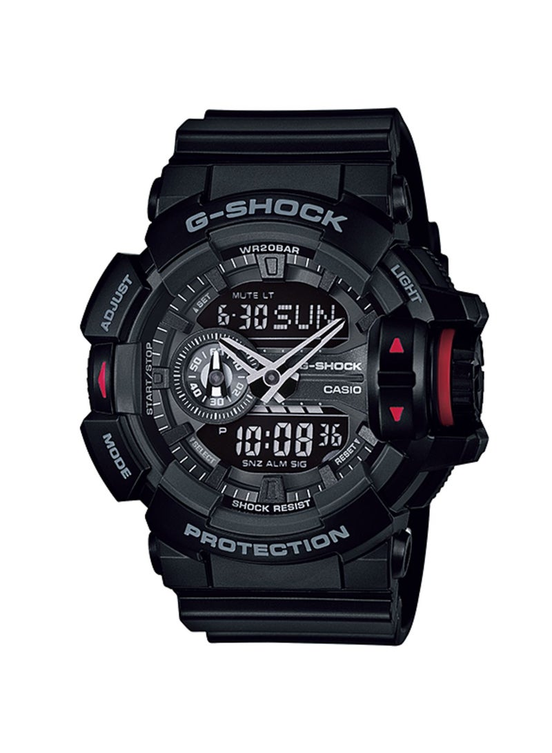 جي شوك ساعة يد بعقارب/رقمية متعددة الأبعاد GA-400-1B للرجال