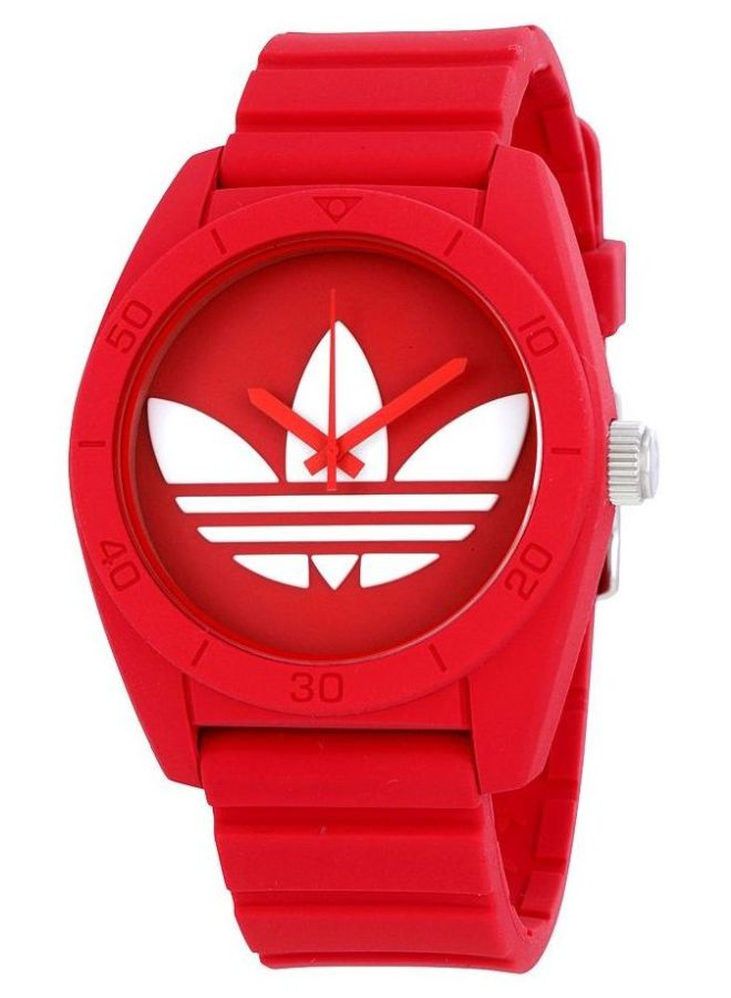 اديداس ساعة يد كوارتز بعقارب من سانتياغو طراز ADH6168 - قياس 42 مم - لون أحمر للرجال - Image 1