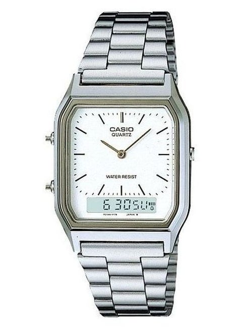 Men's Vintage Analog & Digital Watch Aq230a-7D - 39 mm - Silver