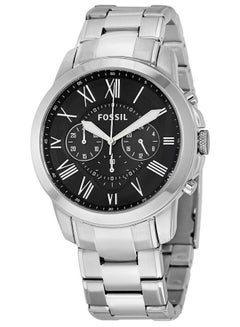FOSSIL men Grant Water Resistant Stainless Steel Analog Watch FS4736 - 44 mm - Silver  - Image 1