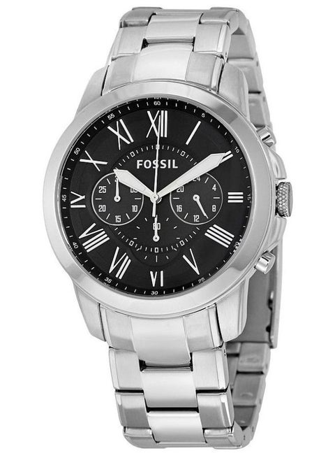 men Grant Water Resistant Stainless Steel Analog Watch FS4736 - 44 mm - Silver