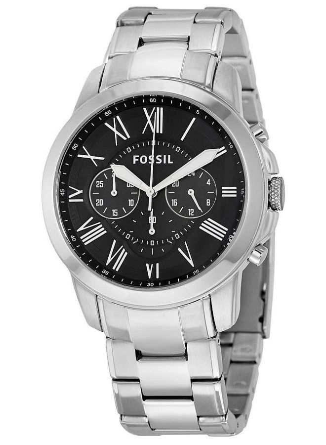 FOSSIL men Grant Water Resistant Stainless Steel Analog Watch FS4736 - 44 mm - Silver  - Image 1