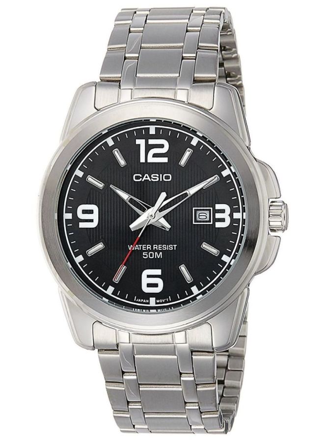 كاسيو ساعة يد رسمية بعقارب طراز MTP1314D-1A - قياس 45 مم - لون فضي للرجال - Image 1