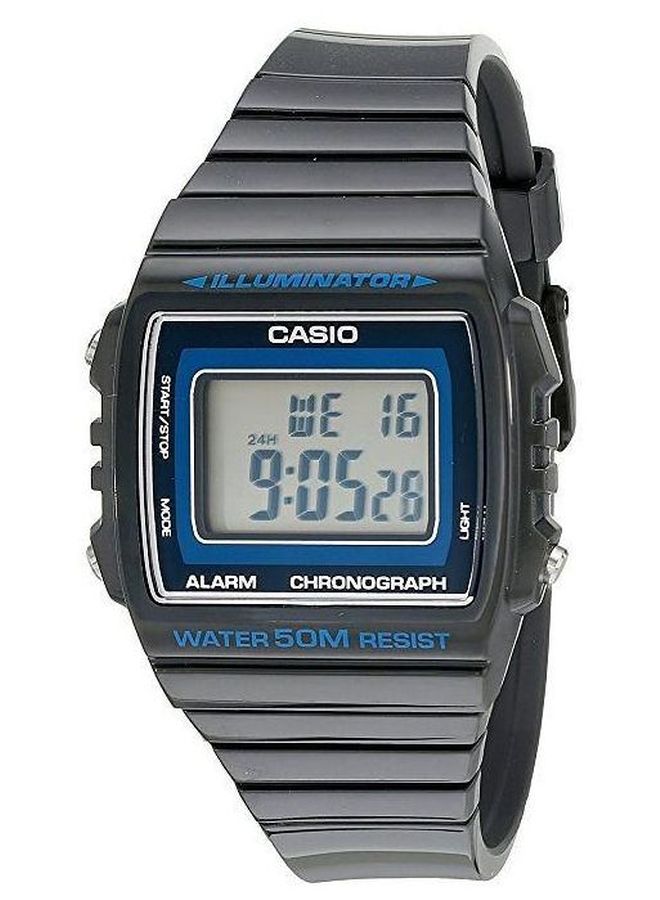 CASIO - Boys' Water Resistant Classic Digital Chronograph Watch W215H-8A - 40 mm - Black - Image 1