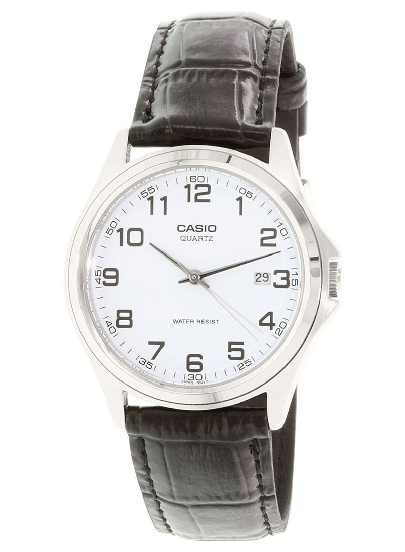 كاسيو ساعة يد رسمية بعقارب طراز MTP1183E-7BDF - 38 مم - أسود للرجال - Image 1