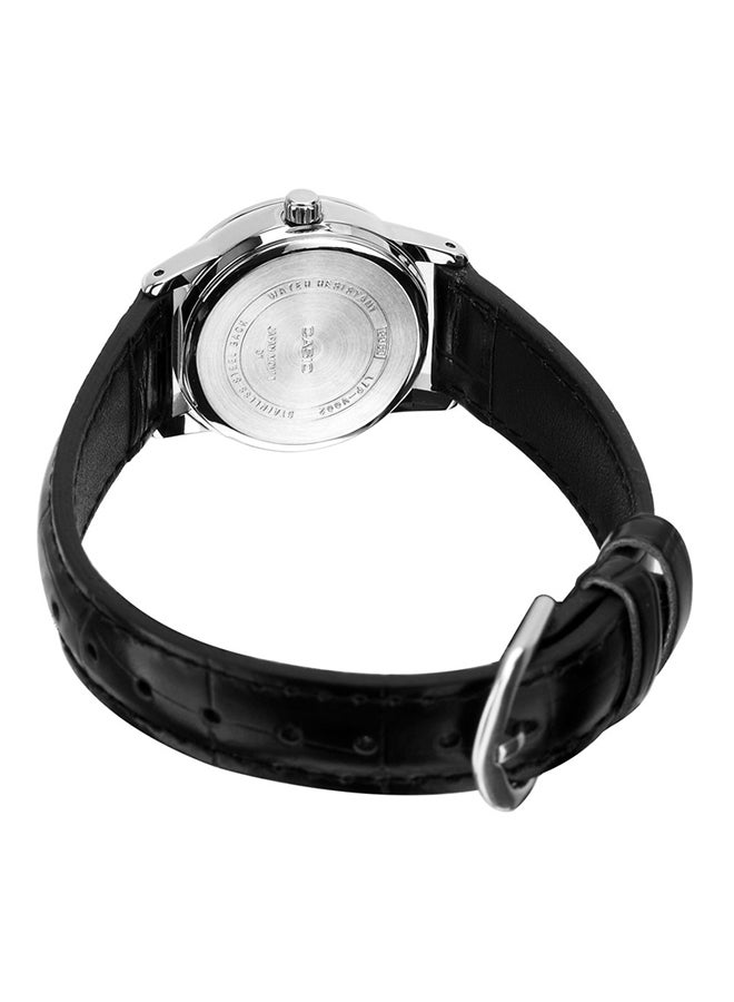 CASIO Men's Leather Quartz Analog Watch LTP-V002L-7BUDF - 31 mm - Black - Image 2