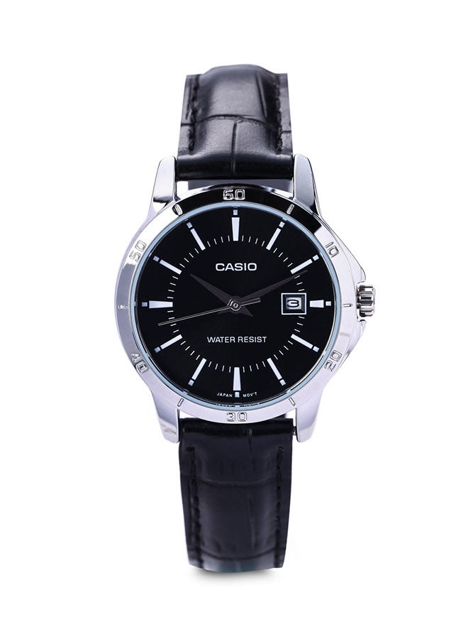 CASIO Women's Leather Quartz Analog Watch LTP-V004L-1AUDF - 30 mm - Black - Image 1