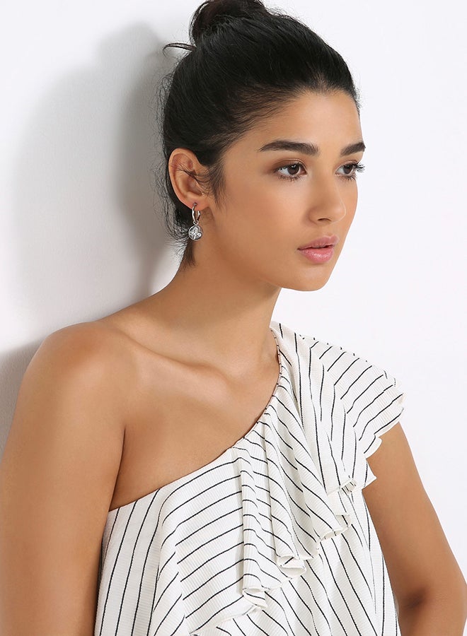 CO88 Steel Earring With Zirconia Stone - Image 2