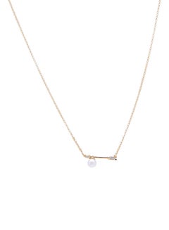 Kiku 18K Gold Arrow Motif Pearl And Diamond Necklace