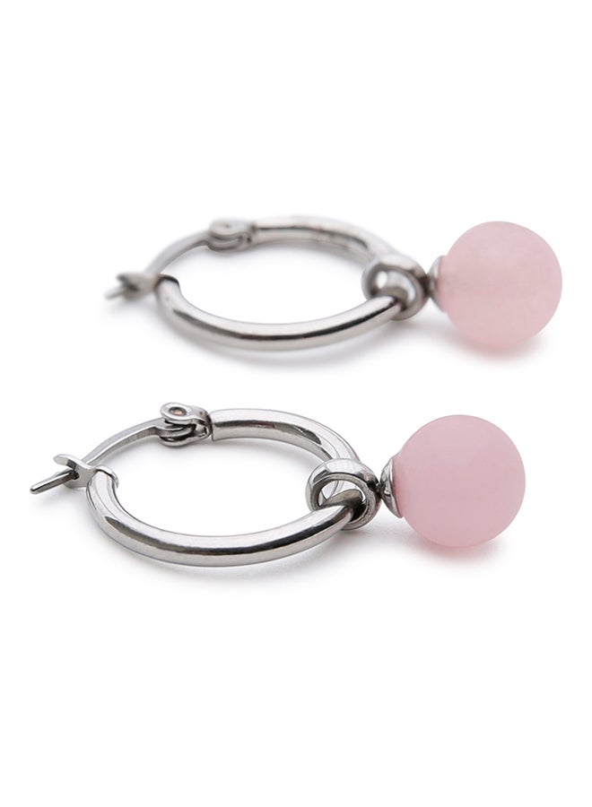 سي أو88 أقراط أذن مصنعة من الستيل مع حجر اليشم المصبوغ - Image 1