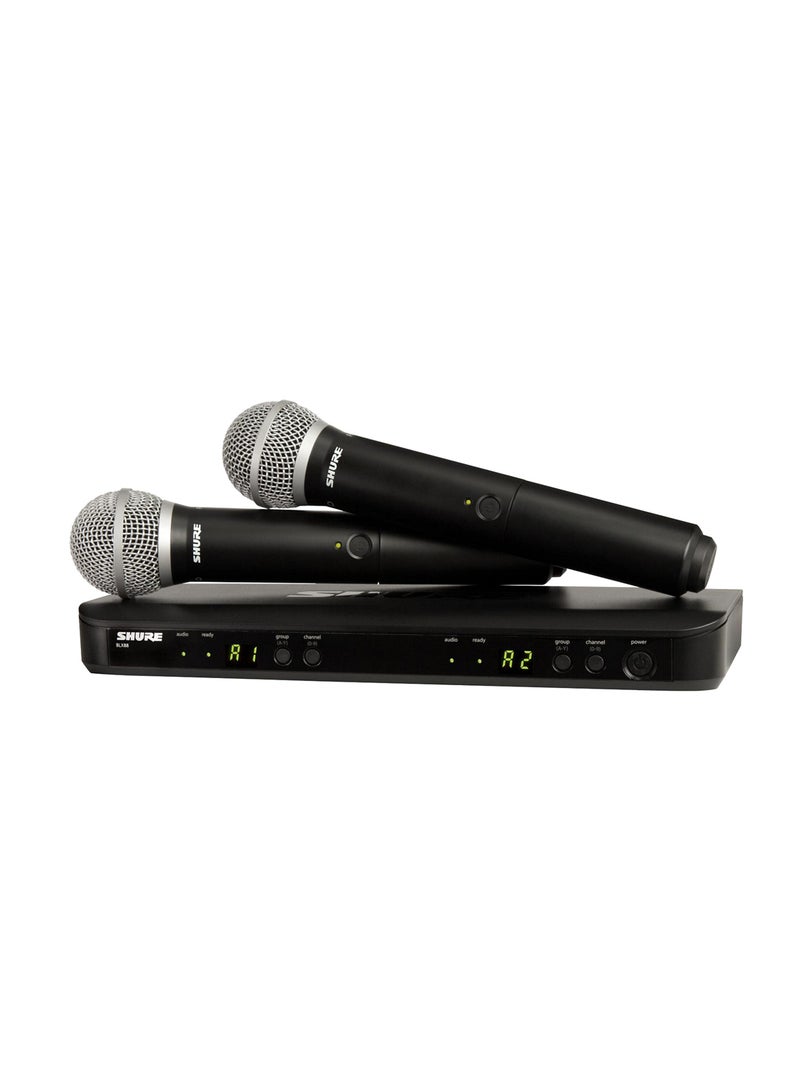 Shure - Dual Handheld Wireless Microphone System BLX288UK/SM58X-K14 Black - Image 1