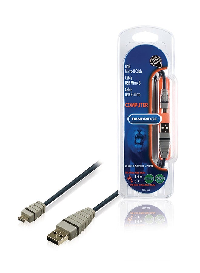 Bandridge USB To Micro-B Cable Blue  - Image 2
