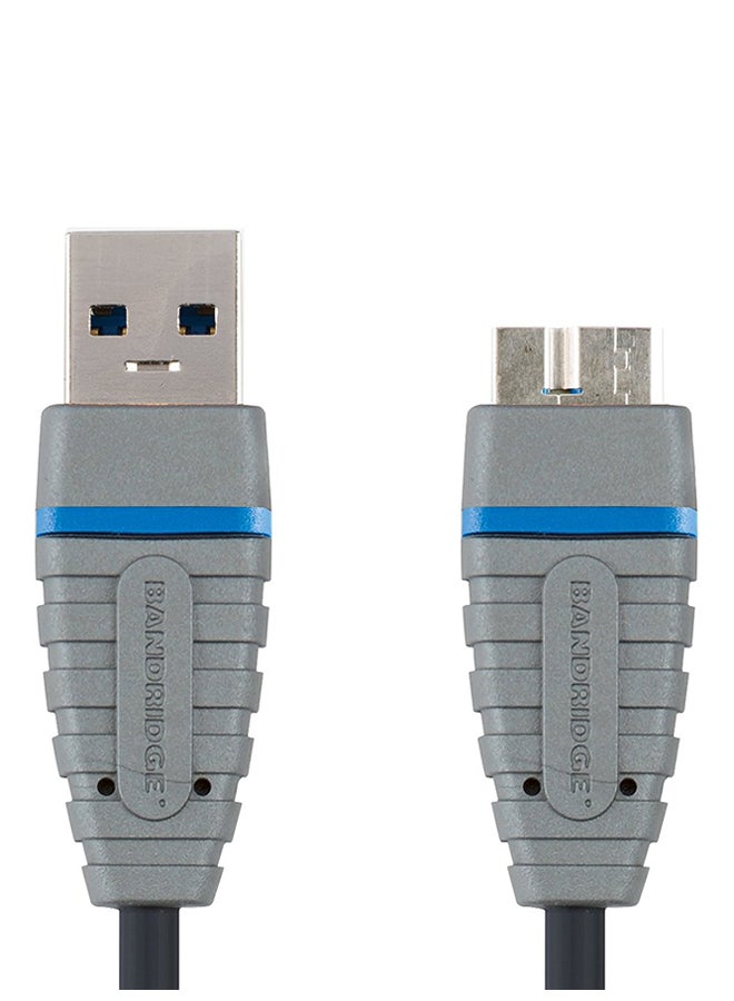 Bandridge USB-A 3.0 To Micro-B Cable Blue  - Image 3