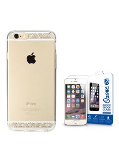 NOBLE Handcrafted Swarovski Luxury Crystal View Hard Case With Tempered Glass Screen For Apple iPhone 6 Plus Line Design