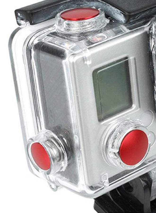 تي إم سي - مجموعة أزرار بلون أكسيد الألومنيوم لغلاف كاميرا GoPro 3 بلس أحمر - Image 1