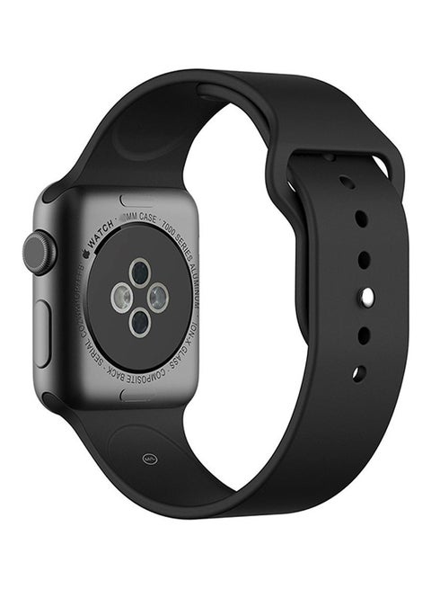 Silicone Replacement Band For Apple Watch 38mm Black