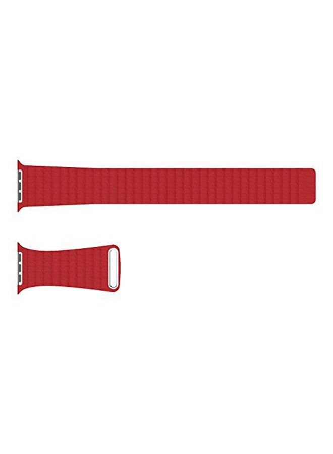 Ozone Magnetic Leather Wrist Loop Strap For Apple Watch 38mm Deep Red - Image 3