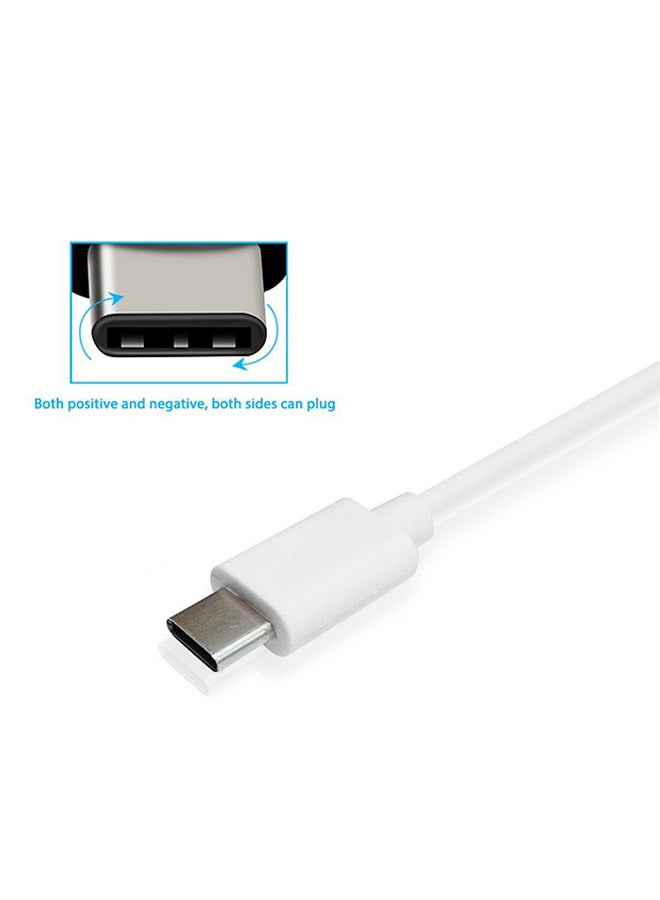 USB Type-C Cable USB 3.1 To USB-A For Macbook 12 Inch And Smartphones white