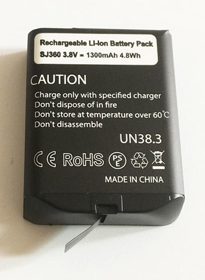 أس جي كام - بطارية قابلة للشحن 1300mAh بطارية ليثيوم أيون لـ SJ360 أسود - Image 1
