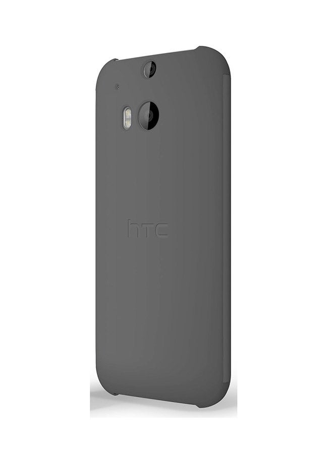 HTC - Dot View Flip Case With Screen Protector For HTC One M8 Grey - Image 1