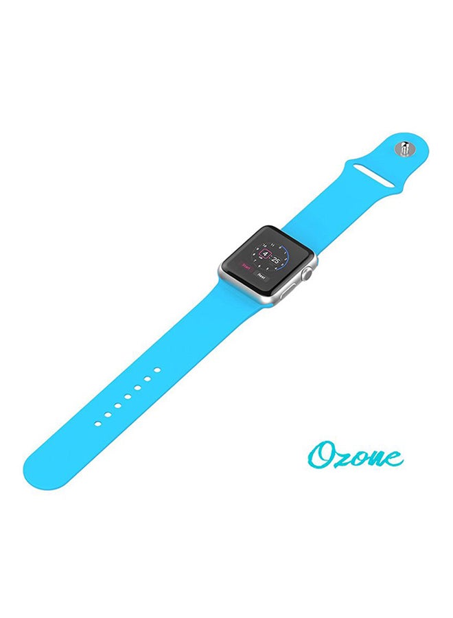 Ozone Silicone Replacement Wristband Strap For Apple Watch 42mm Blue - Image 3