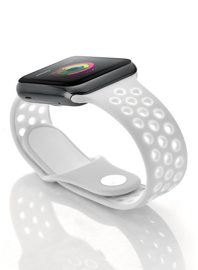 Ozone - Silicone Replacement Band For Apple Watch 38mm White - Image 1