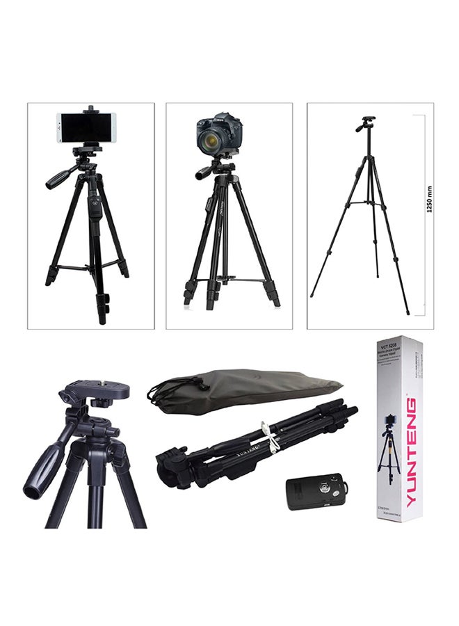 Yunteng - Lightweight Aluminum Tripod With Bluetooth Shutter Black - Image 1