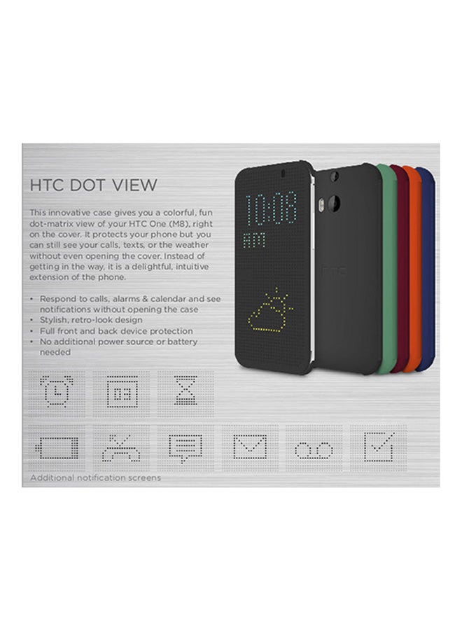 HTC - Dot View Flip Case With Screen Protector For HTC One M8 Grey - Image 1