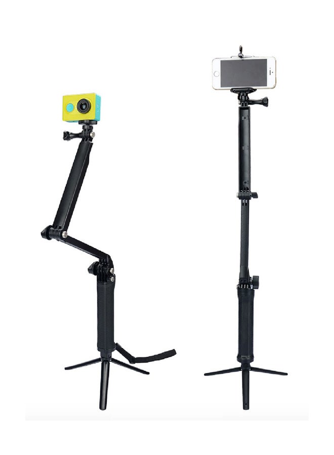 King Ma - Multifunctional Selfie Stick With Mini Tripod For Xiaomi and GoPro Camera Black - Image 1