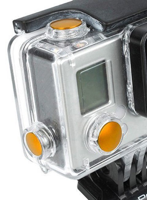 Aluminum Anodized Color Button Set For GoPro HERO3 Plus Housing Gold
